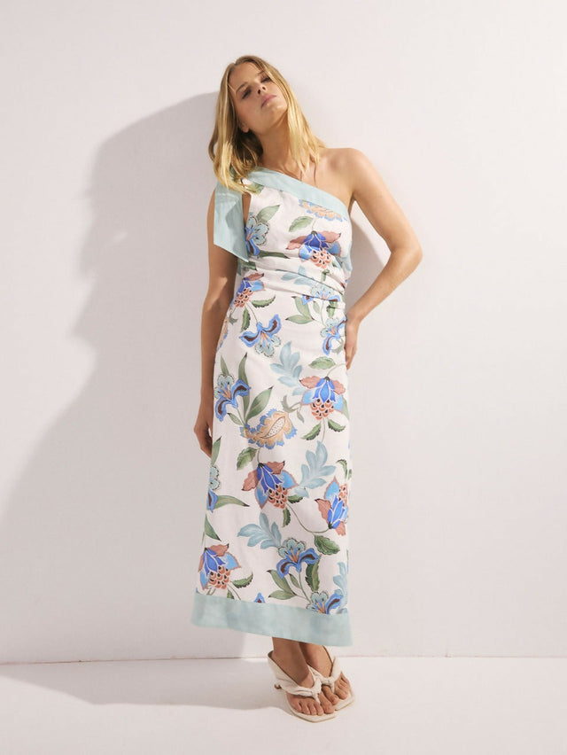 Kivari Azure Midi Dress Blue Size 12 - 12 / Blue - Dresses