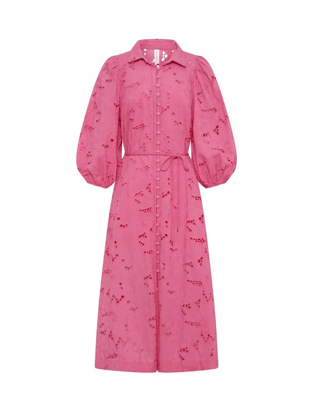 Kivari Corfu Midi Dress in Pink Size 8 12 - Dresses