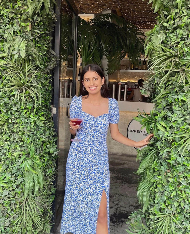 Kookai Iris Midi Dress - 8 / Blue - Dresses