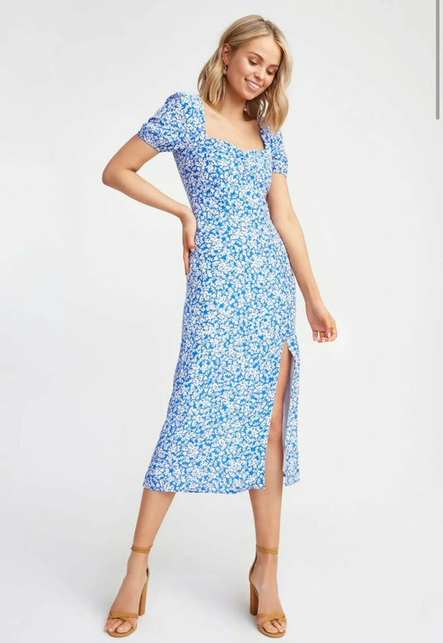Kookai Iris Midi Dress - 8 / Blue - Dresses