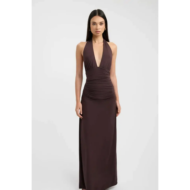 Kookai Leni Maxi Dress in Mahogany - 10 / Brown - Dresses
