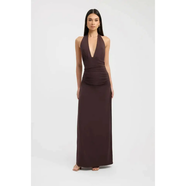 Kookai Leni Maxi Dress in Mahogany - 10 / Brown - Dresses