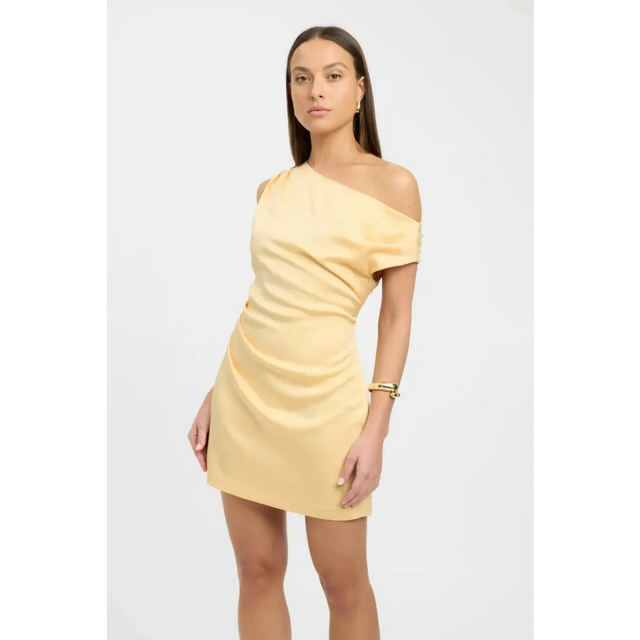 Kookai Milan Tuck Mini Dress - 8 / Yellow - Dresses