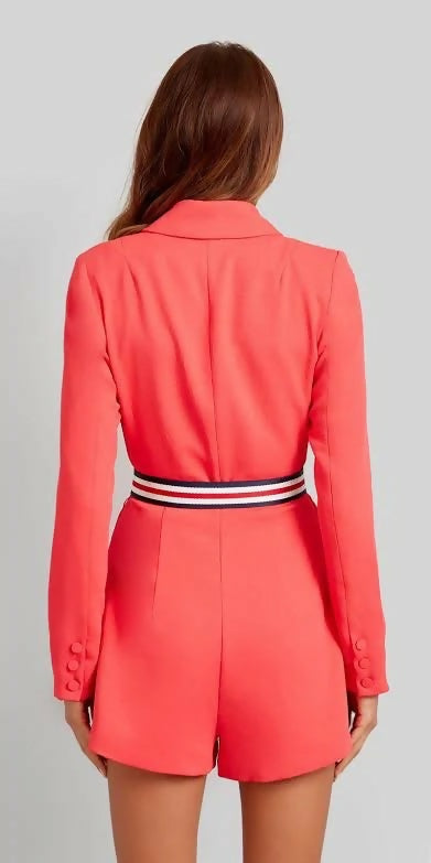 Kookai Ribbon Playsuit Tomato - 10 / Red - Dresses