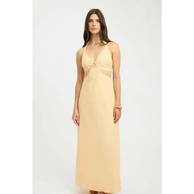 Kookai Romeo Ring Maxi Dress in Butter Popcorn - Dresses