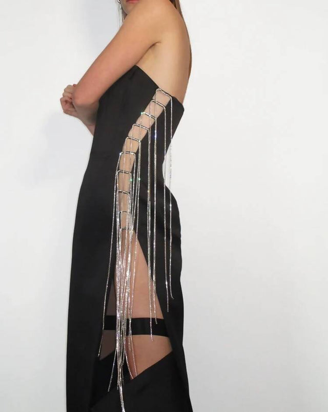 Kourh Bloom Midi Dress - Black - Black / 8 - Dresses