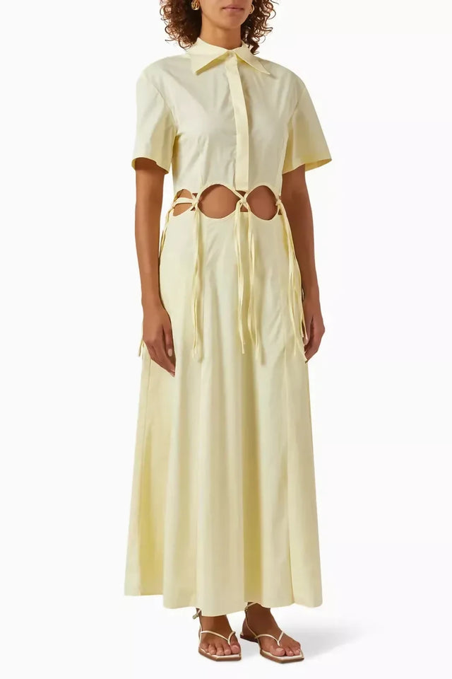 Anna Quan Ondine Cut Out Maxi Dress Sorbet Lemon Yellow