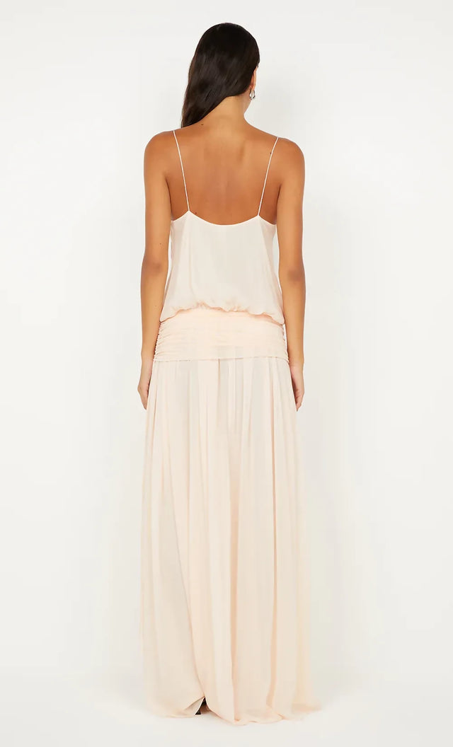 Bec and Bridge Camille Blouson Dress in Peach