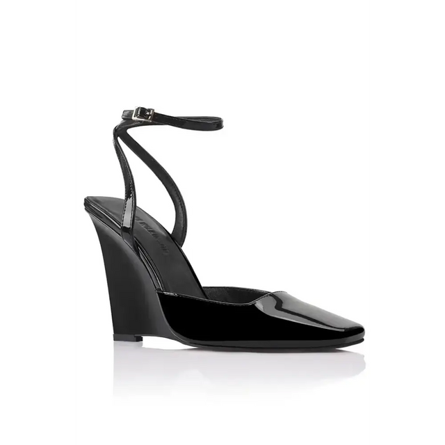 Lana Wilkinson Mona Wedge Black Patent Leather Lana - Wedges
