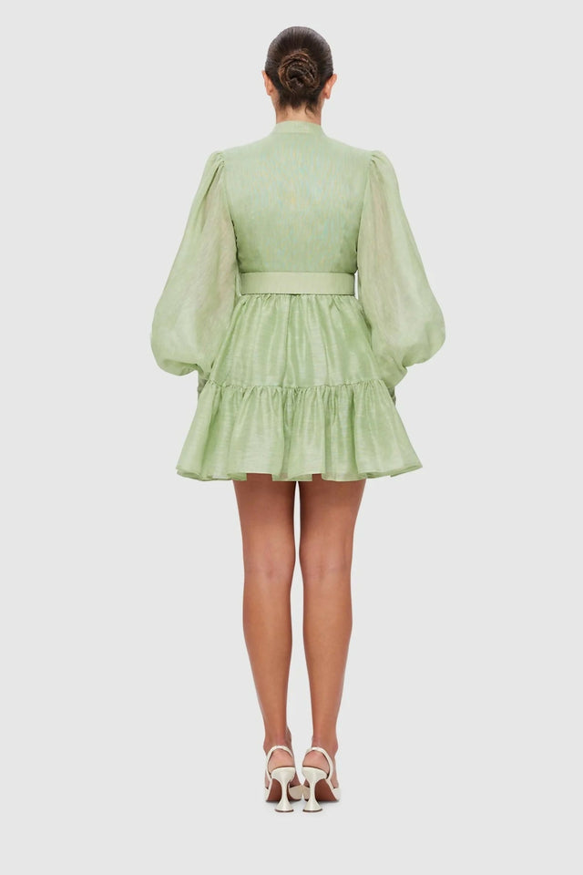 LeoLinAlexandraBeltedMiniDress-Evergreen5