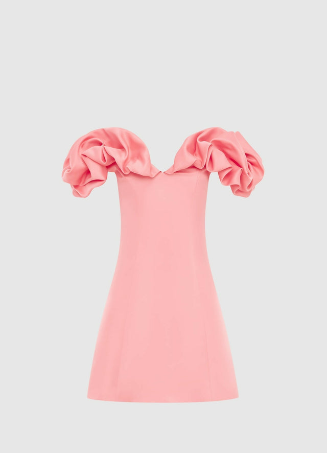 Leo Lin Bella Off Shoulder Frill Mini Dress - Strawberry Pink - 8 / Pink - Dresses