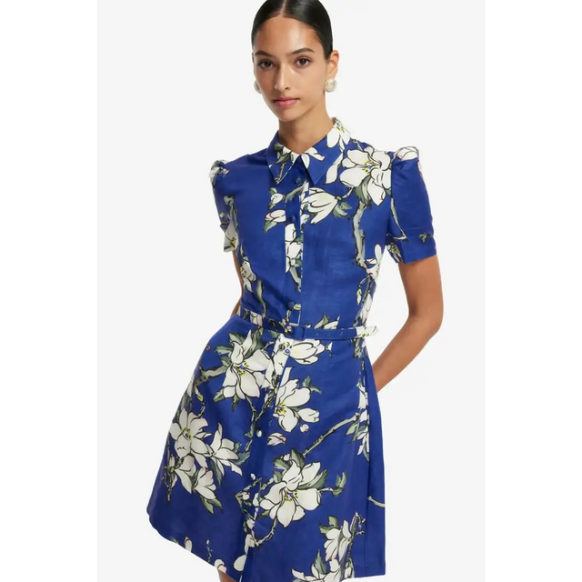 Leo Lin Bronte Mini Dress - Midnight Magnolia Print - Dresses