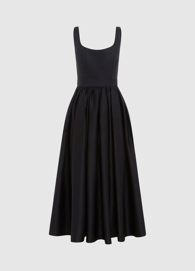 Leo Lin Colleen Midi Dress In Ebony Size 6 10 - Dresses