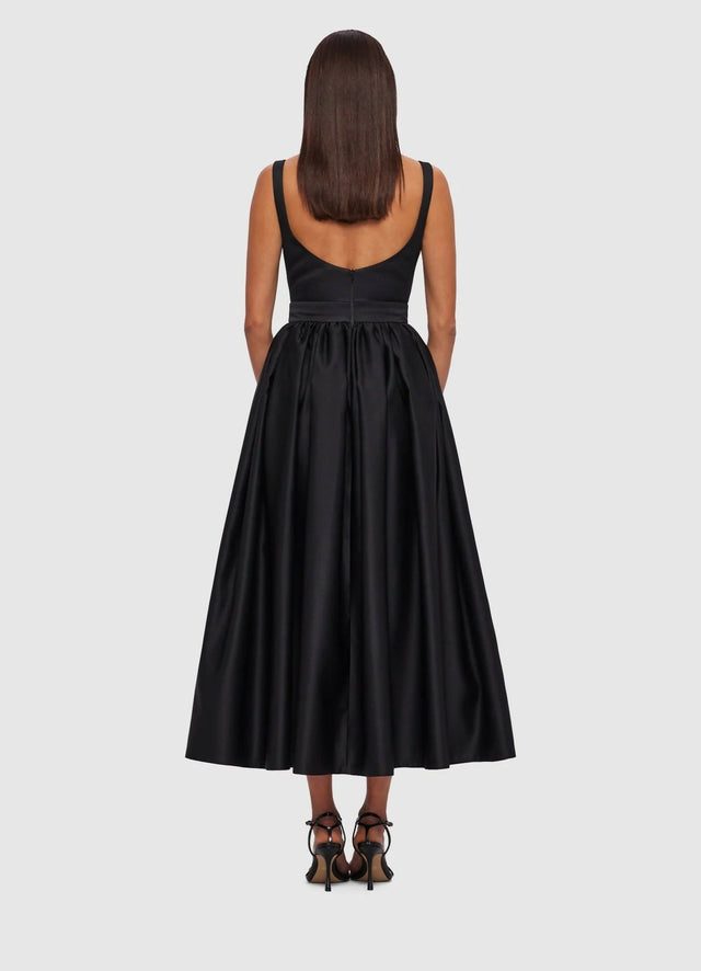 Leo Lin Colleen Midi Dress In Ebony Size 6 10 - Dresses