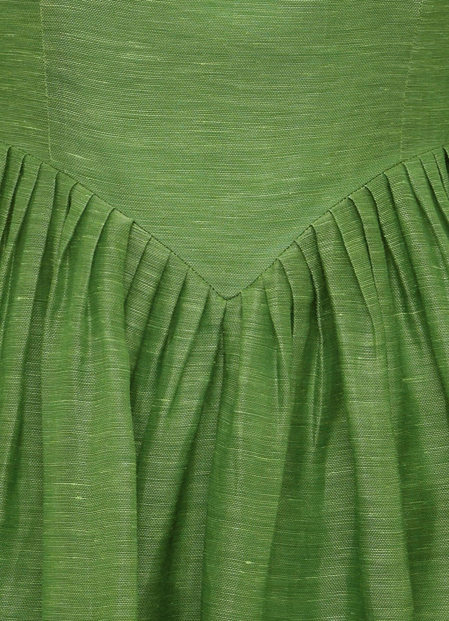 Leo Lin Elena Structured Shoulder Mini Dress in Tropical Green Size 10 & 12 - Dresses