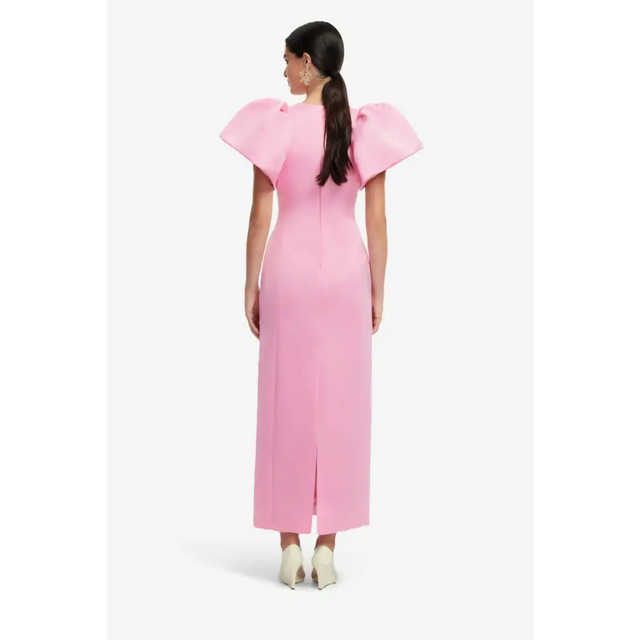 Leo Lin Floral Appliqué Maxi Dress - 10 / Pink - Dresses