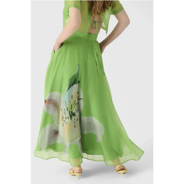 Leo Lin Indie Sleeve Top & Valeria Skirt Set Lily Print in Parakeet Sizes 8,10,12 - Outfit Sets