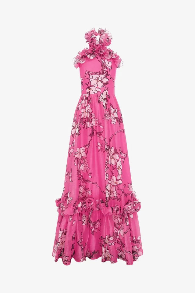 Leo Lin Isabelle Ruffled Halterneck Maxi Dress - Dresses
