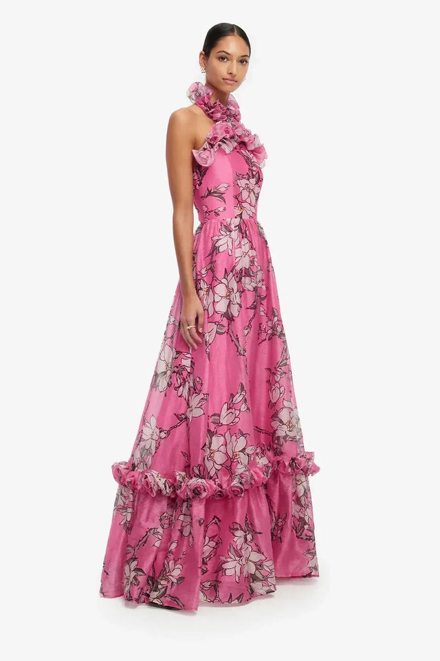 Leo Lin Isabelle Ruffled Halterneck Maxi Dress - Dresses