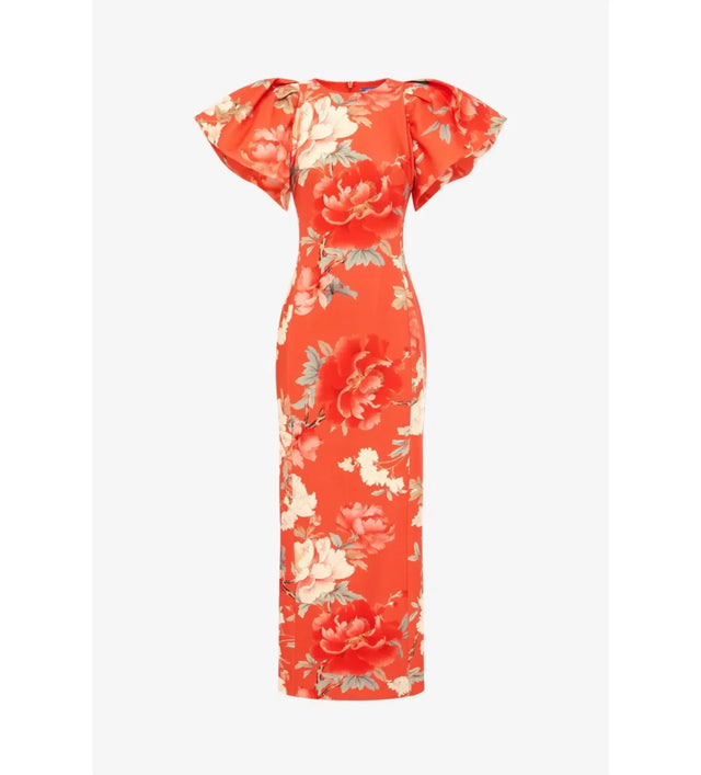 Leo Lin Lucinda Maxi Dress Saffron Peony Print - Dresses
