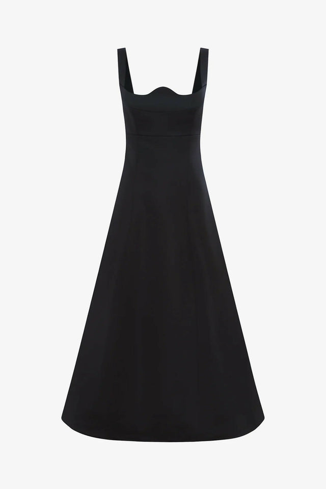 Leo Lin - Odette Midi Dress - Ebony - 14 / Black - Dresses