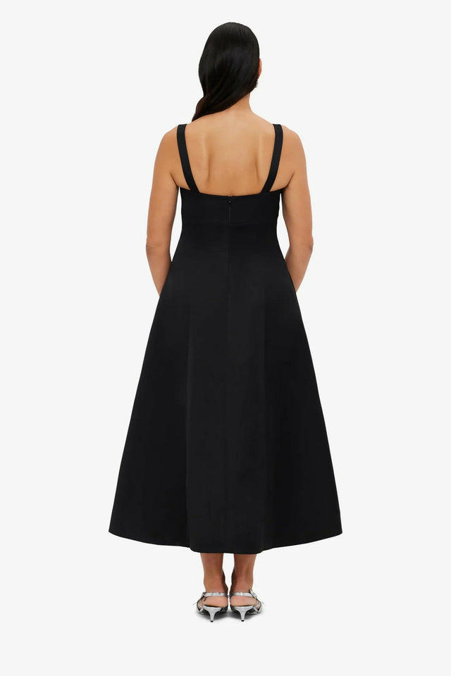 Leo Lin - Odette Midi Dress - Ebony - 14 / Black - Dresses
