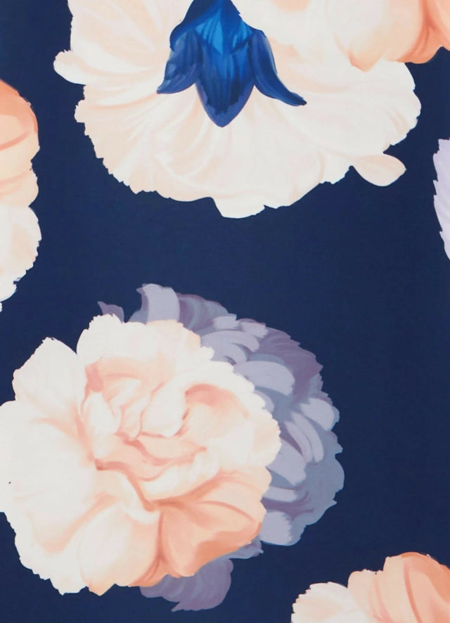 Leo Lin Odette Midi Dress in Rosebud Print in Navy Size 8 10 - Dresses