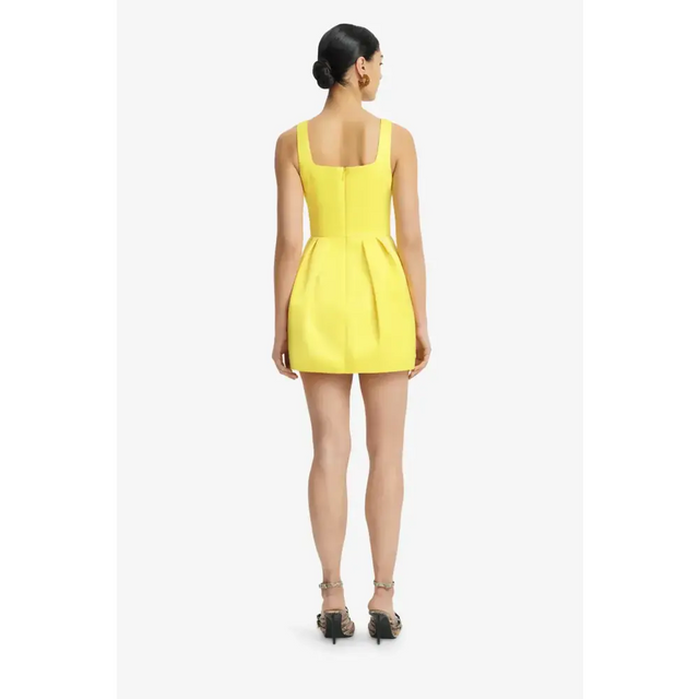 Leo Lin Piper Floral Appliqué Bell Shape Mini Dress - Sunshine - Dresses
