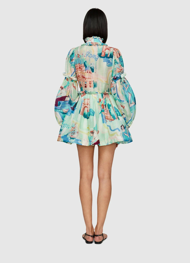Leo Lin Riley Tie Neck Mini Dress | Vacanza Print - 10 / Print - Dresses