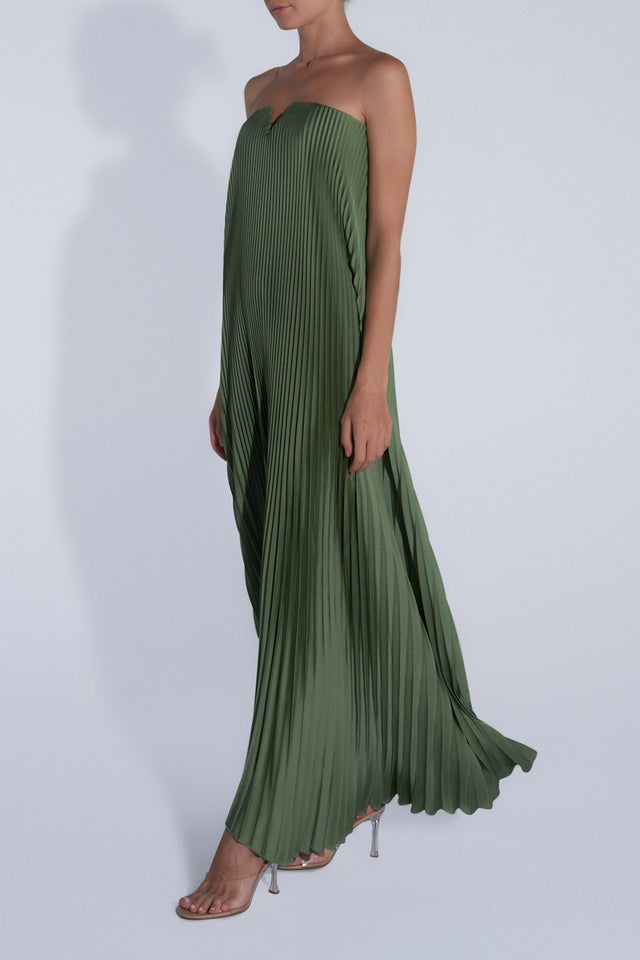 Lidee Black Tie Gown in Moss - 8 / Green - Dresses