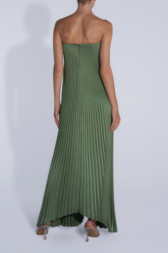 Lidee Black Tie Gown in Moss - 8 / Green - Dresses