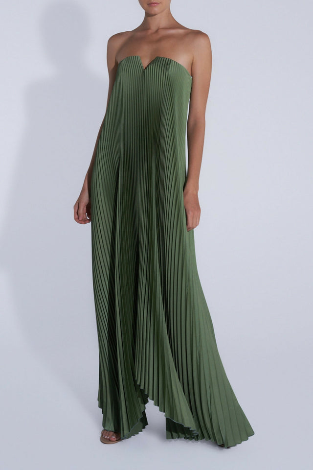 Lidee Black Tie Gown in Moss - 8 / Green - Dresses