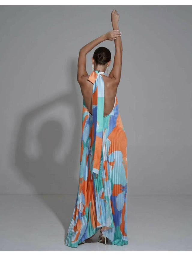 Lidee Opera Gown Capri Print Orange - Dresses