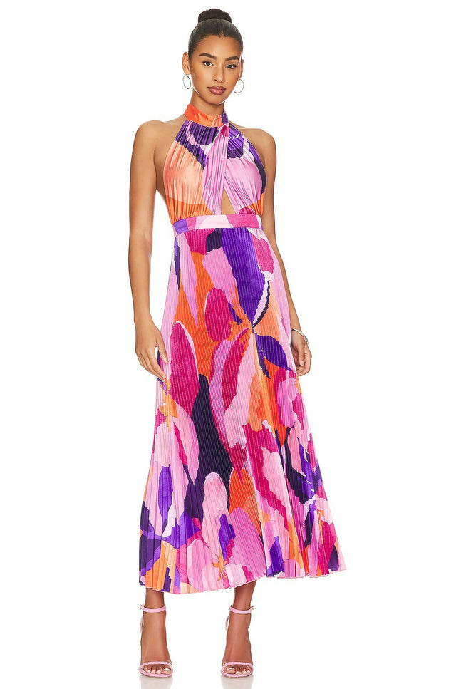 L’IDEE Renaissance Gown in Capri Print Pink Size 6 8 - Dresses