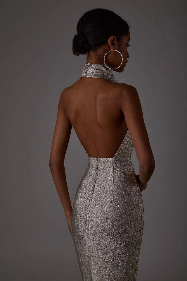 LN Family Fitted Dress With Open Back Dress.