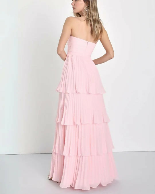 Lulus Princess Moment Gown - 6 / Pink - Dresses