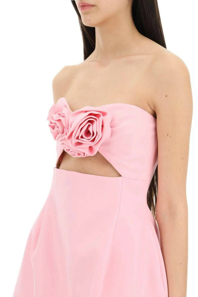 Magda Butrym - Magda Butrym Strapless Flower Silk Mini Dress