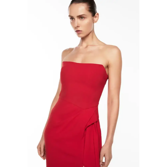 Manning Cartel Asymmetrical Games Strapless Gown Red Size 10 - 10 / Red - Dresses