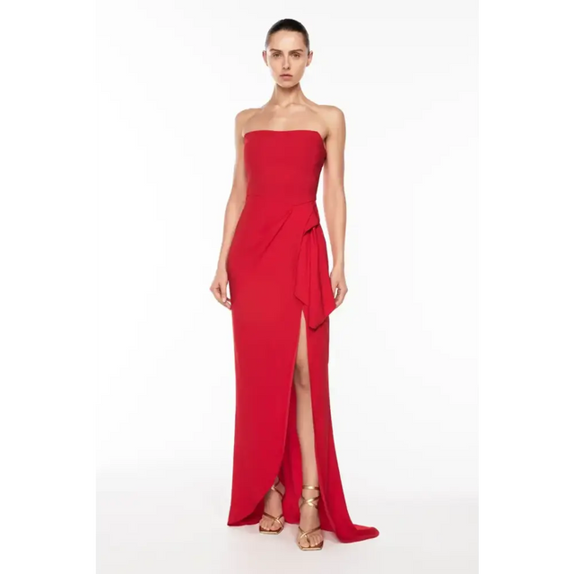 Manning Cartel Asymmetrical Games Strapless Gown Red Size 10 - 10 / Red - Dresses