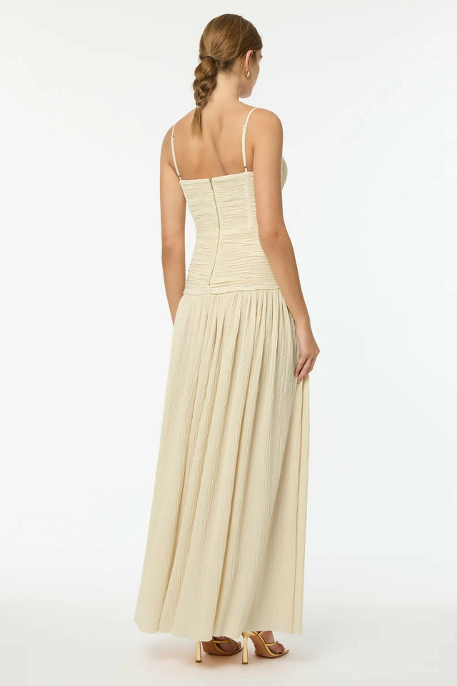 Manning Cartell Double Time Pleat Maxi Dress in Nougat Size 6 - 6 / Cream - Dresses