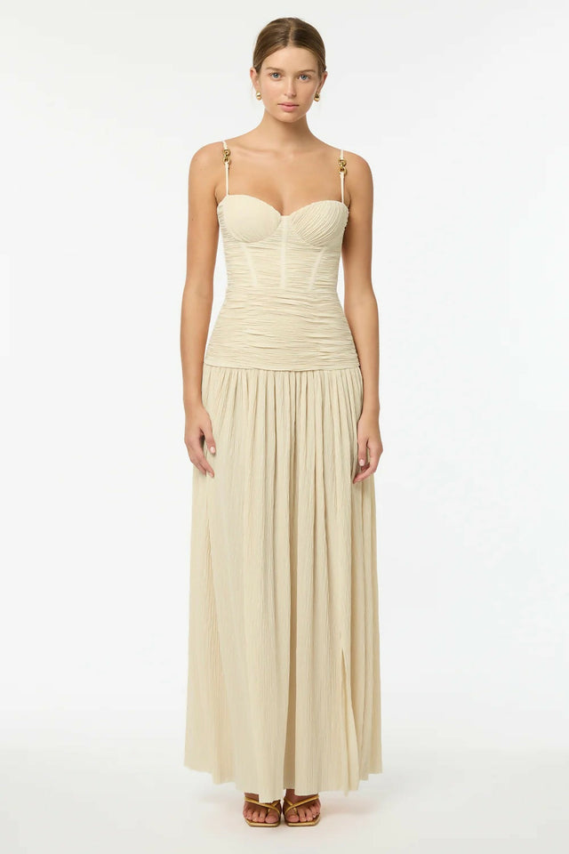 Manning Cartell Double Time Pleat Maxi Dress in Nougat Size 6 - 6 / Cream - Dresses