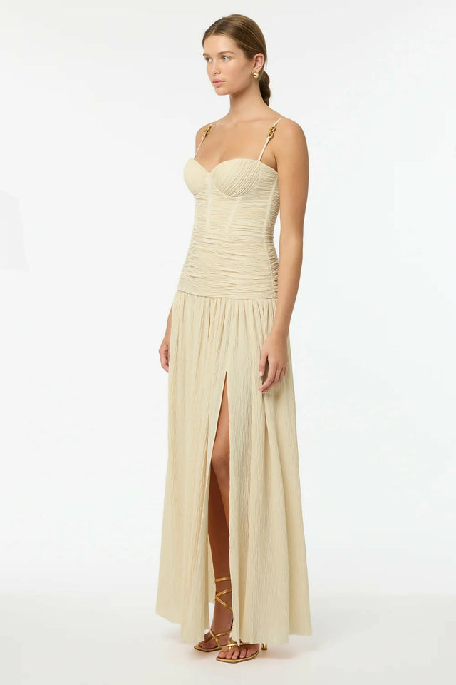 Manning Cartell Double Time Pleat Maxi Dress in Nougat Size 6 - 6 / Cream - Dresses