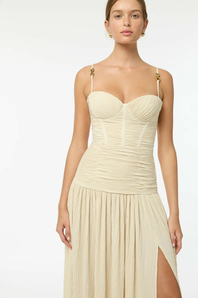 Manning Cartell Double Time Pleat Maxi Dress in Nougat Size 8 - 8 / Cream - Dresses