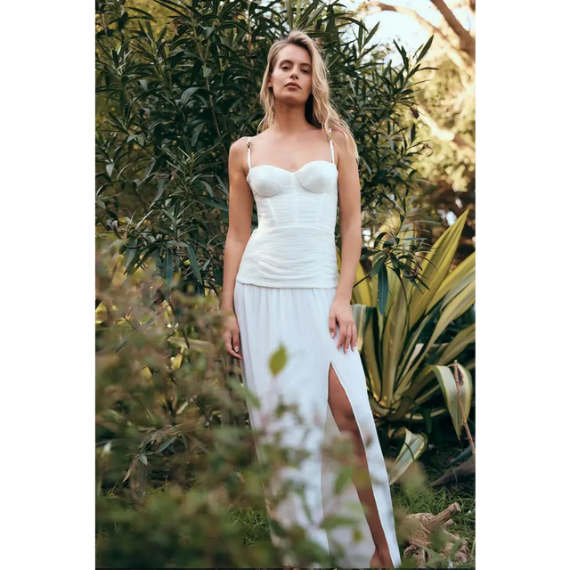 Manning Cartell Double Time Pleat Maxi Dress White Size 8 & 12 - Dresses