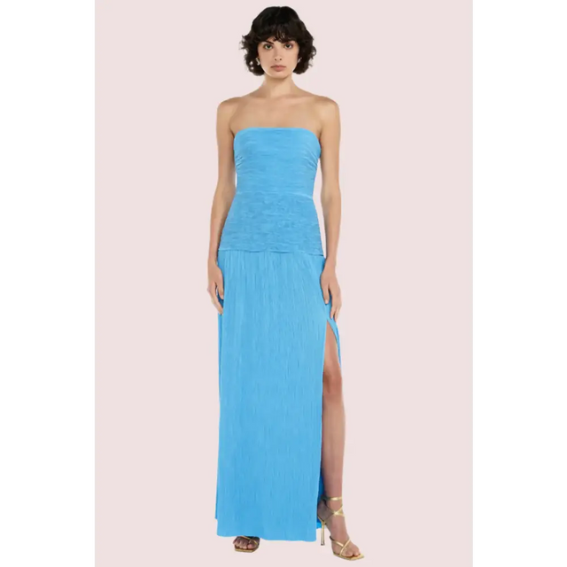 Manning Cartell Double Time Pleat Strapless Dress Blue Size 8 - 8 / Blue - Dresses