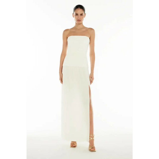 Manning Cartell Double Time Pleat Strapless Dress White Size 6 & 8 - Dresses