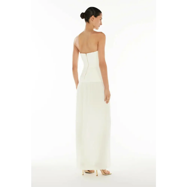 Manning Cartell Double Time Pleat Strapless Dress White Size 6 & 8 - Dresses