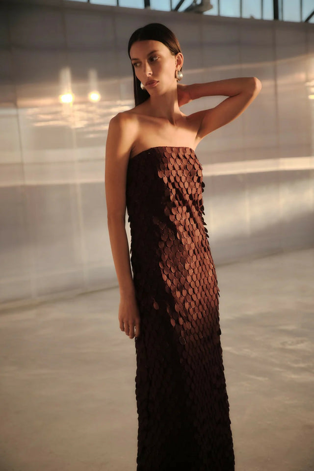 Manning Cartell Extreme Supreme Column Dress in Mulberry Size 8 - 8 / Burgundy - Dresses