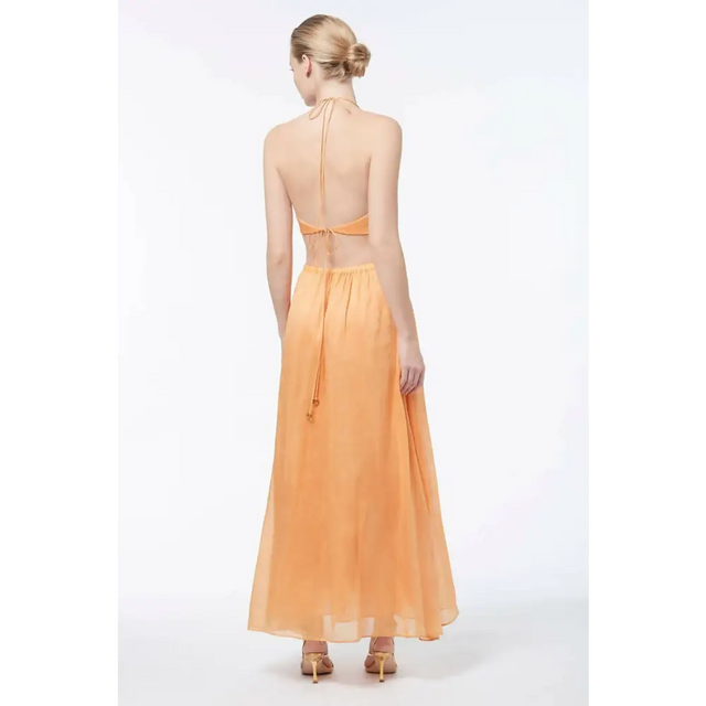 Manning Cartell Lyrical Colours Halter Maxi Dress in Mango - 6 / Yellow - Dresses