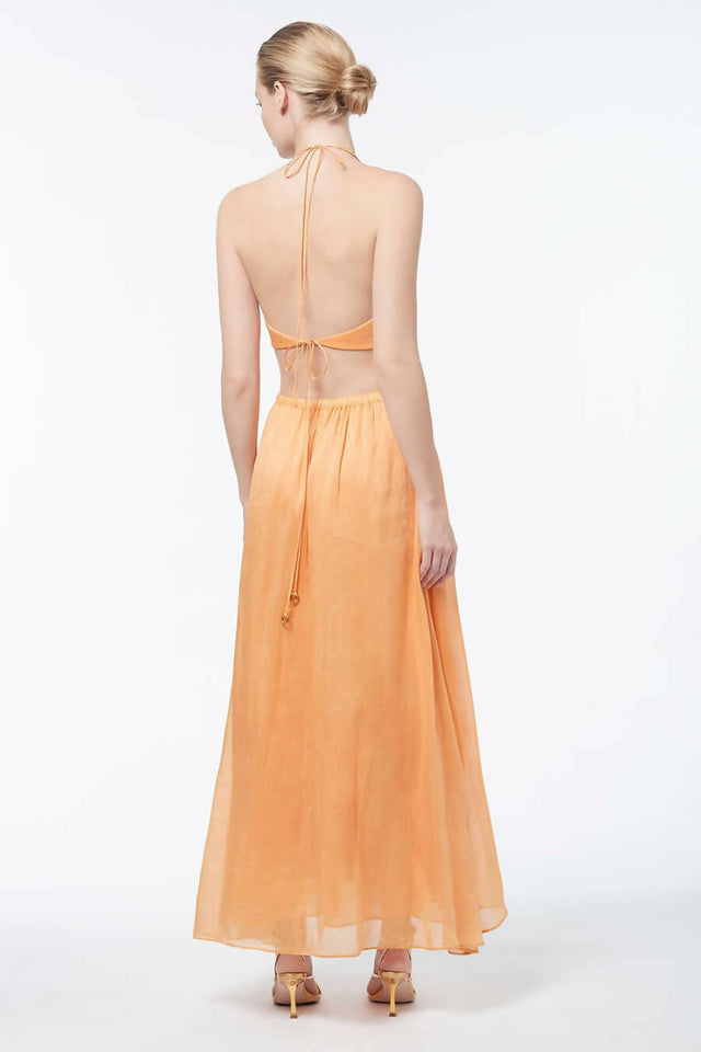 Manning Cartell Lyrical Colours Halter Maxi Mango Size 12 - 12 / Orange - Dresses